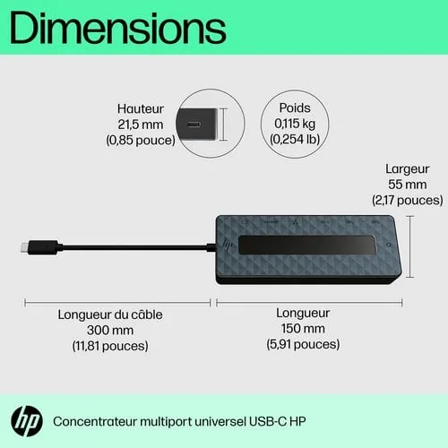 HP UNIV USB-C MULTIPORT HUB — vue 9