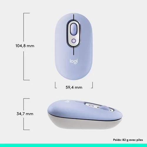 Logitech Pop Mouse - Sans fil - Lilas — vue 11