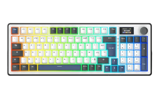 The G-LAB Keyz Elite 450 écran LCD - Mécanique - Sans-Fil - RGB - Blanc/Bleu — vue 6