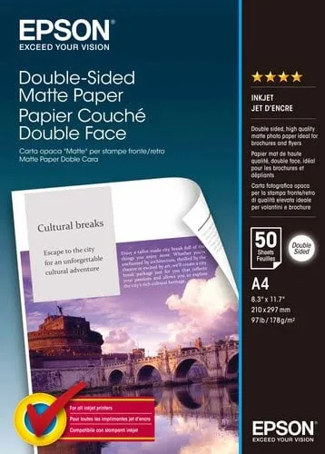 Epson Paper/Double-Sided Matte A4 178gm2 50sh — vue 1