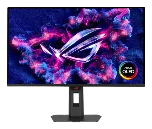 Asus ROG 27" QHD 240Hz QD-OLED + TUF 27" QHD 200Hz Fast-IPS + Support — vue 3