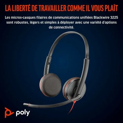 HP POLY BW 3225 USB-C HS +3.5MMP — vue 3