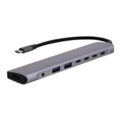 T'nB iClick Hub USB-C - 8 ports - Gris — vue 5