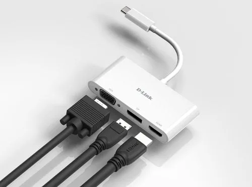 D-Link 3-IN-1 USB-C TO HDMI/VGA — vue 3