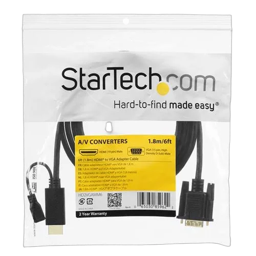 StarTech 10ft HDMI to VGA active converter cable — vue 5