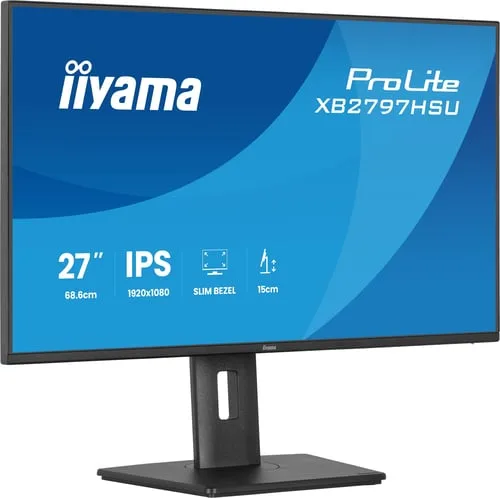 Iiyama Prolite XB2797HSU-B1 - 27" FHD 120Hz IPS 4ms Pivot Adaptive Sync — vue 2