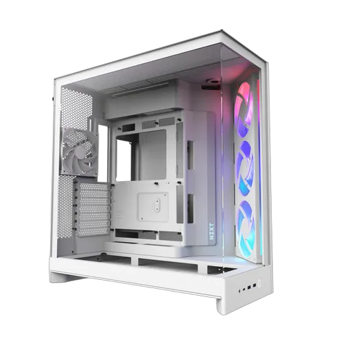 NZXT H9 Flow RGB Blanc - MT/Sans Alim/E-ATX — vue 1