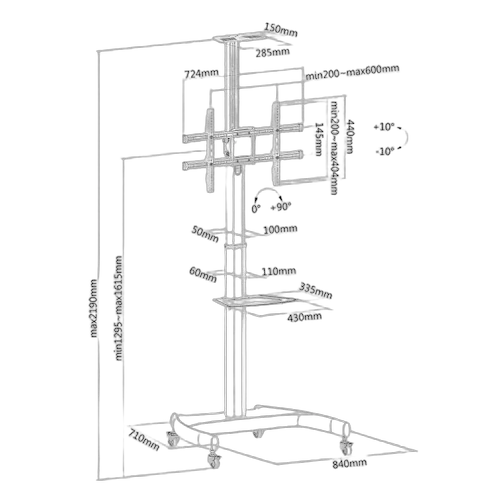 NewStar Mobile Flat Screen Floor Stand — vue 3
