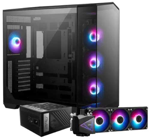 MSI MAG PANO 100R PZ Noir + MPG A1000GS + MAG CORELIQUID I360 — vue 1