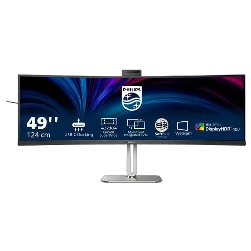 Philips 49B2U6900CH - 49" CURVE DQHD 75Hz Webcam USB-C Rj45 Adaptive Sync — vue 1