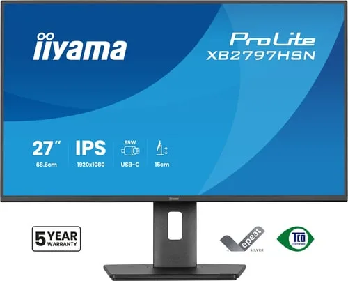 Iiyama Prolite XB2797HSN-B1 - 27" QHD 75Hz IPS 1ms Pivot USB-C 65W — vue 1