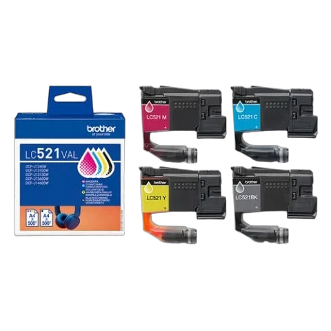 Brother DCP-J1460DW 3 en 1 + Cartouches d'encre LC521 4 couleurs — vue 7