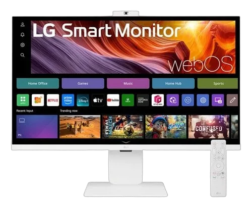LG 32U850SA-W - 32" 4K IPS Smart TV Webcam USB-C télécommande — vue 1