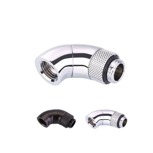 CONSTRUCTEUR Fitting arrondi rotatif 90° argent - 14mm — vue 1