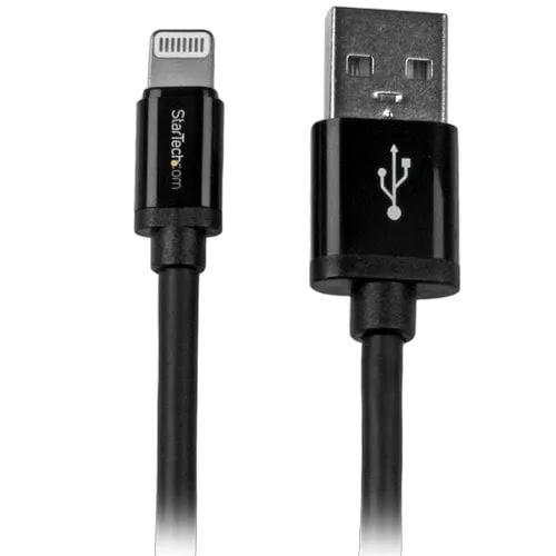 StarTech 2m Black 8-pin Lightning to USB Cable — vue 1
