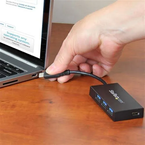 StarTech 4 Port USB C Hub - C to C & A - USB 3.0 — vue 5