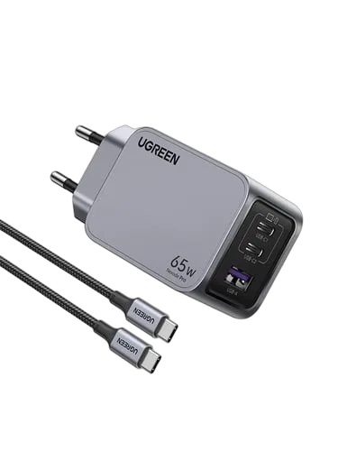 UGREEN Chargeur secteur 65W 3 ports + Câble USB-C - 1,5m — vue 2