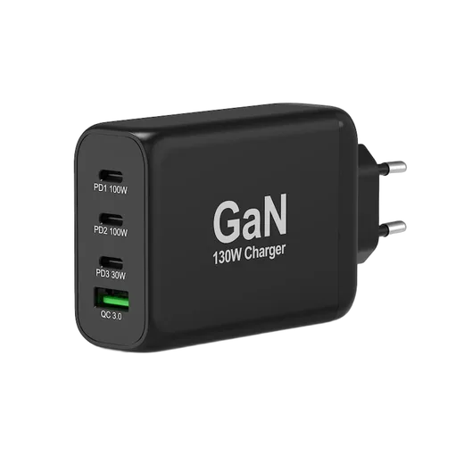 Chargeur mural GaN 130W 4 ports + Câble USB-C - 2m
