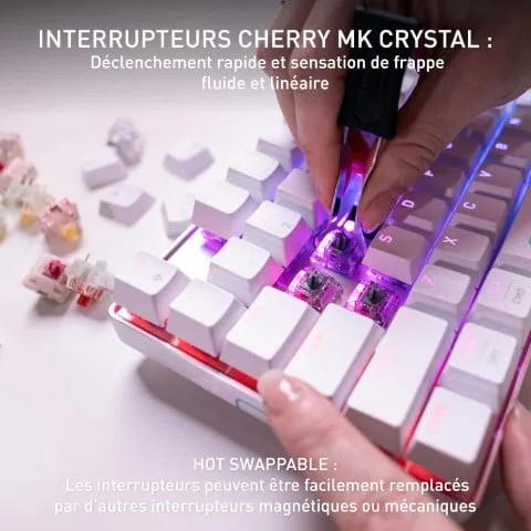 Cherry MX 8.2 Pro TMR TKL - Magnétique - Sans-Fil - RGB - Blanc — vue 4