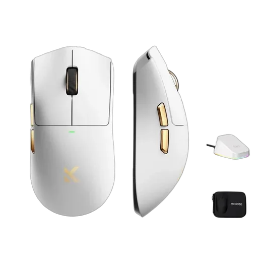 MCHOSE K7 Ultra Lightweight - Sans-Fil - Blanc / Or
