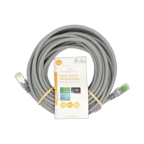 Nedis Câble RJ45 Cat8.1 S/FTP - 10m - Gris — vue 1