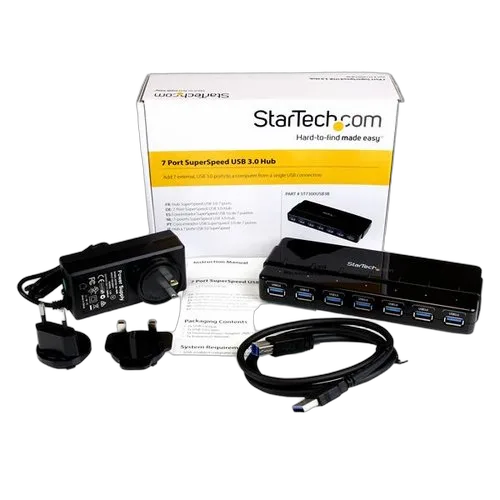 StarTech 7 Port SuperSpeed USB 3.0 Hub w/Adapter — vue 4
