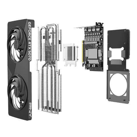 PNY GeForce RTX 5070 12Go Slim Dual Fan Overclocked — vue 5