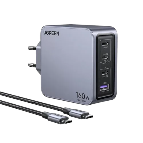 Chargeur secteur 160W 4 ports + Câble USB-C - 1,5m