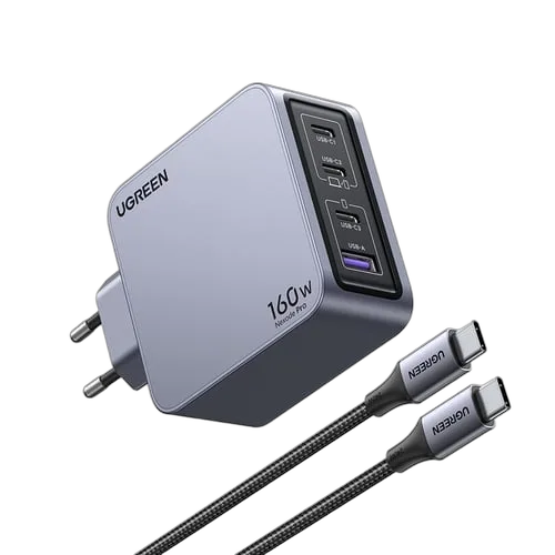UGREEN Chargeur secteur 160W 4 ports + Câble USB-C - 1,5m — vue 2