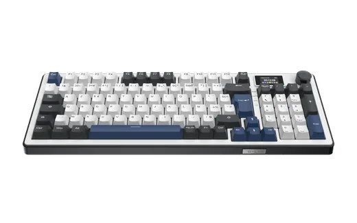 The G-LAB Keyz Elite 450 écran LCD - Mécanique - Sans-Fil - RGB - Blanc/Bleu
