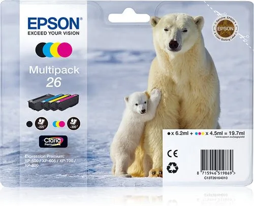Epson - Noir, Cyan, Magenta, Jaune - C13T26164020 — vue 1