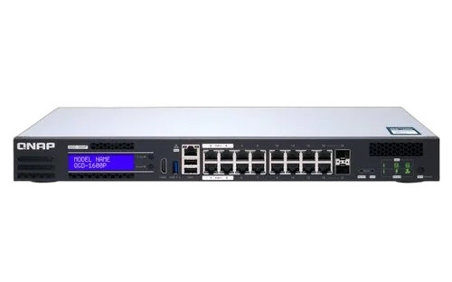 Qnap 16 1GbE PoE ports+2 RJ45+SFP+combo port — vue 1