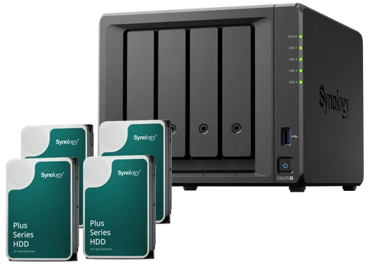 Synology DS425+ - 4 Baies avec 4 disques de 12T HAT3310-12T — vue 1