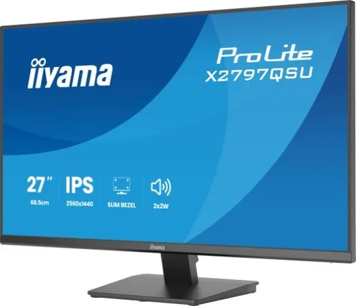 Iiyama X2797QSU-B1 - 27" QHD 75Hz IPS 1ms HP USB HUB — vue 3