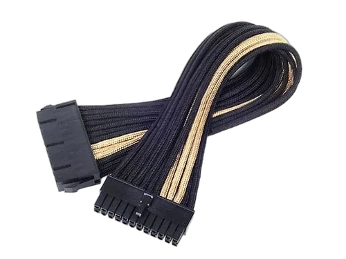 Silverstone Cable tressé ATX 24-Pin 300mm - GOLD/Black — vue 1