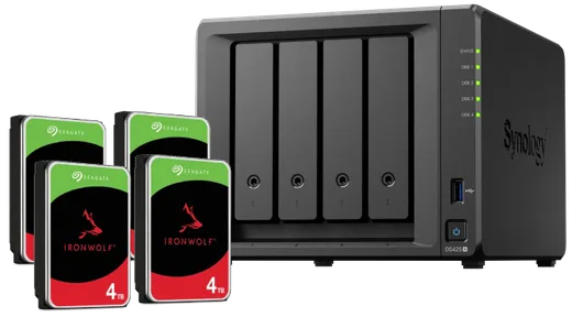 Synology DS425+ - 4 Baies avec 4 disques de 4To IronWolf — vue 1