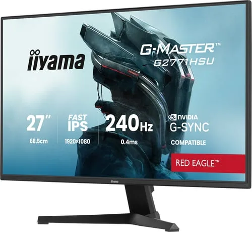 Iiyama G-Master G2771HSU-B1 - 27" FHD 240Hz Fast IPS 0.4ms G-Sync Adaptive Sync — vue 2