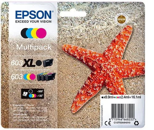 Epson - Noir, Cyan, Magenta, Jaune - C13T03A94010 — vue 1