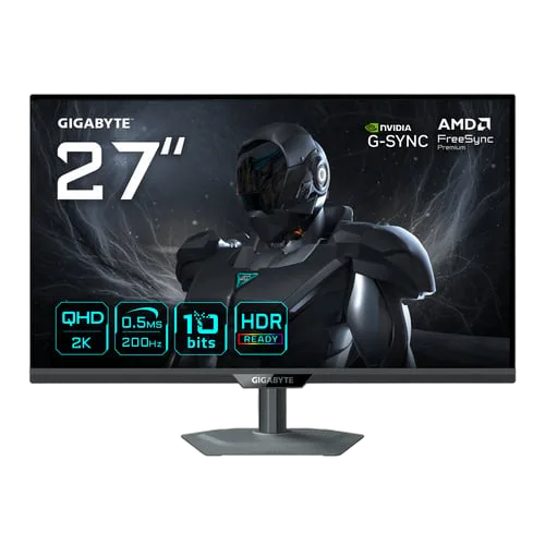 Gigabyte G27Q20 - 27" QHD 200Hz Fast IPS 0.5ms Pivot G-Sync compatible — vue 1