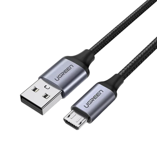 Câble Micro USB vers USB 2.0A/Tressé/1m/Noir