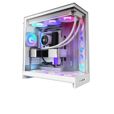 NZXT H9 Flow RGB+ Blanc - MT/Sans Alim/E-ATX — vue 10