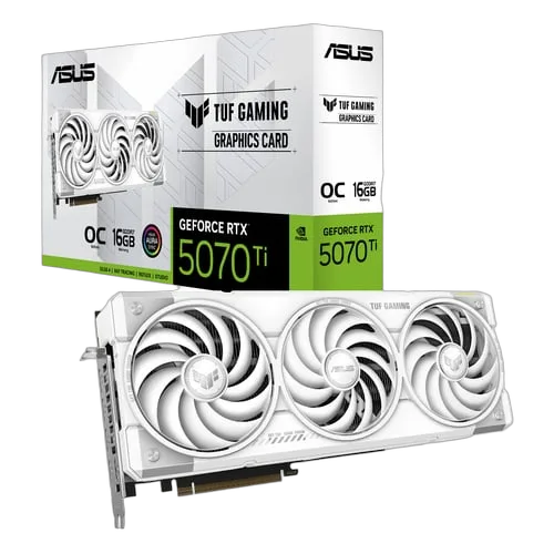 Asus TUF Gaming GeForce RTX 5070 Ti 16GB GDDR7 White OC — vue 1