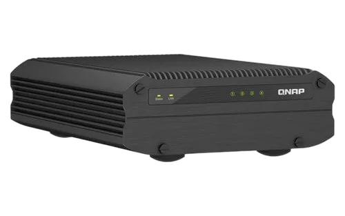 Qnap 4-bay Desktop NAS Intel Atom x6425E qua — vue 3