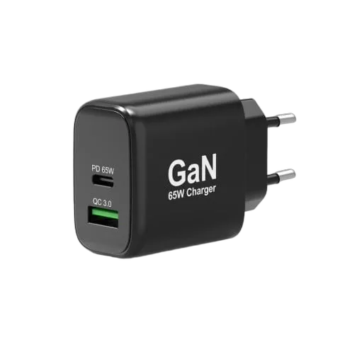 Port Chargeur mural GaN 65W - USB-C/USB-A - Noir — vue 1