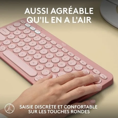 Logitech PEBBLE KEYS 2 K380S TONAL ROSE — vue 12