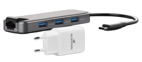 Hub USB-C 6 ports + Chargeur USB-C GaN 20W