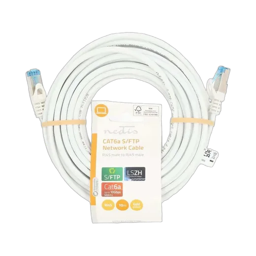 Nedis Câble RJ45 Cat6a S/FTP - 10m - Blanc — vue 1