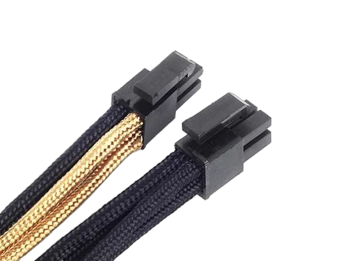 Silverstone Cable tressé 8-Pin EPS/ATX 4+4-Pin 300mm GOLD/Black — vue 4