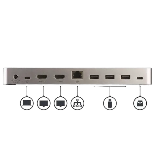 StarTech Windows Dual Monitor USB C Dock - 60W PD — vue 5