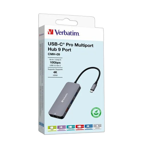 Verbatim USB-C Pro Multiport Hub 9 Port CMH-09 — vue 1